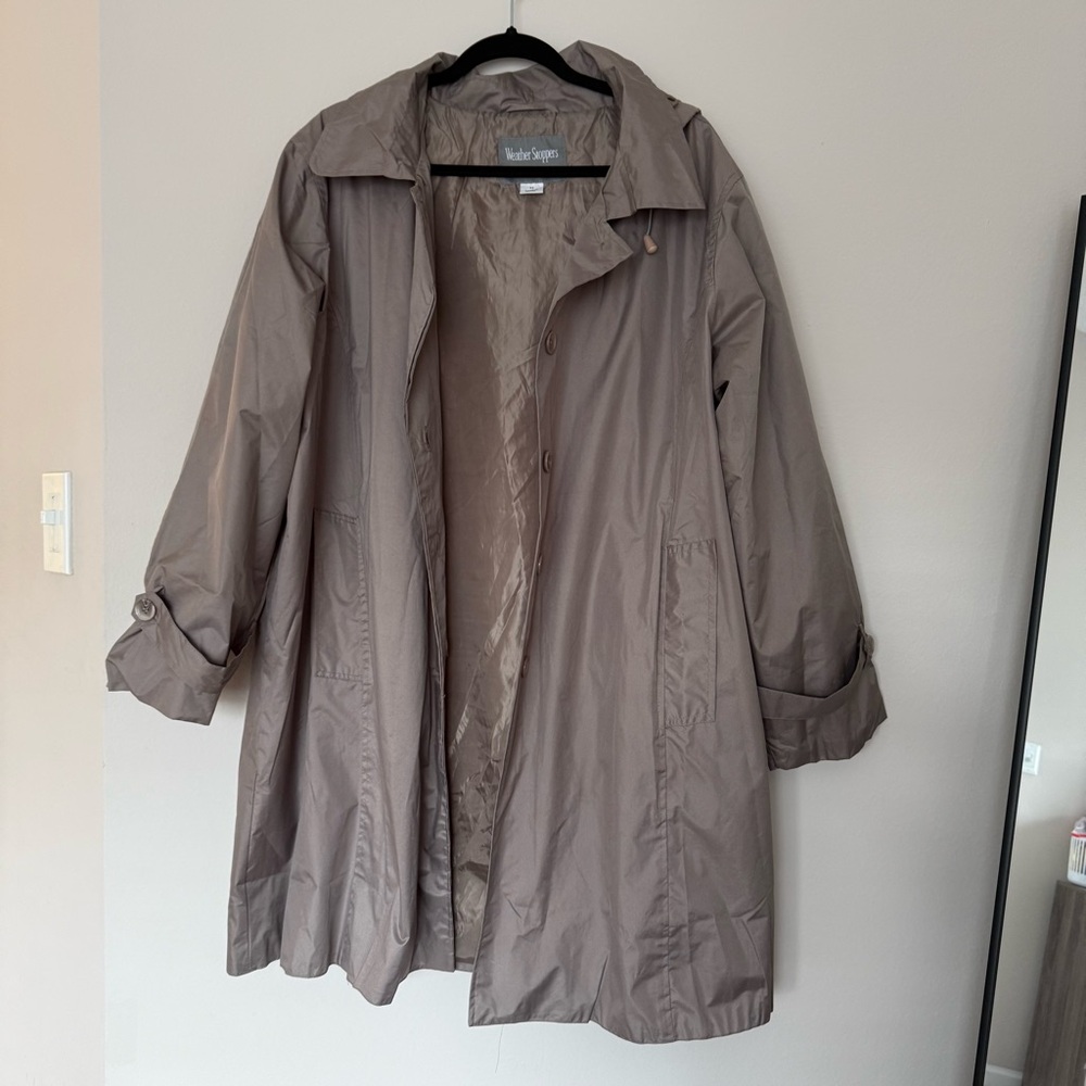 Vintage Taupe Rain Jacket Trench